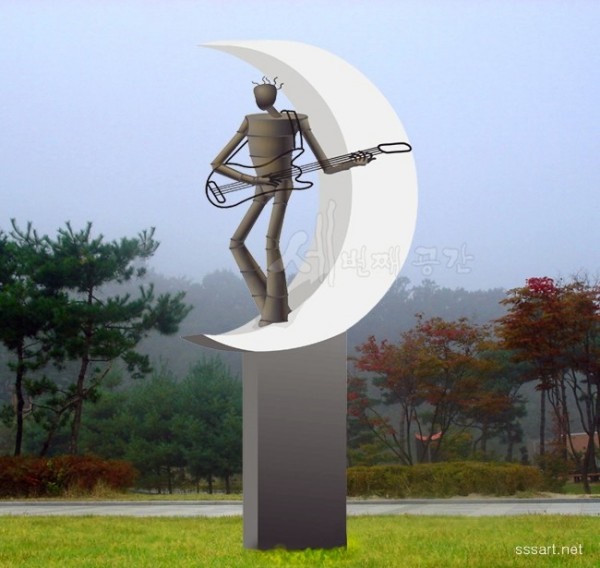 별이 빛나는 밤에 - 음악이 흐르는 카페 금속 조형물 - 철이야기 별이 빛나는 밤에 - 카페 감성 금속 조형물