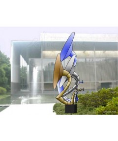 철이야기 소리 - 세 개 관악기 객체 금속 조형물