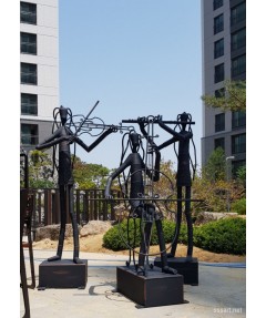 철이야기 앙상블 연주 금속조형물 - 바이올린 첼로 플룻 우아한 클래식 작품