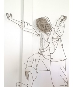 철이야기 스텐 와이어 탈춤 벽면 장식 금속조형물 - 동래야류 304 스테인리스 작품