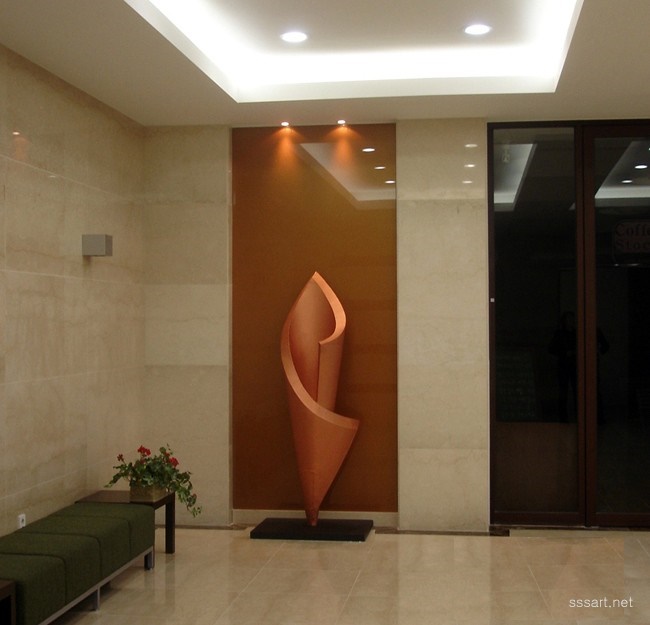 Bud - Abstract metal sculpture · Indoor lobby decorative sculpture