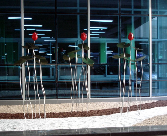 Modern Lotus - Stainless Steel Metal Sculpture · Interior Sculptural Ornament