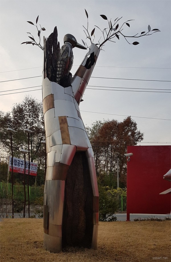 딱따구리와 나무 - 키네틱아트 조형물 · 움직이는 조각 · 오토마타